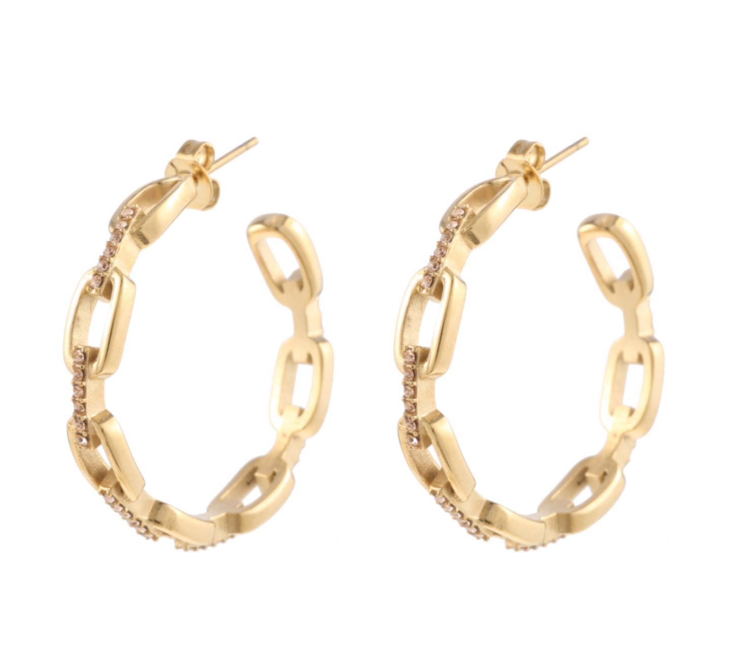 Oorbellen met kleine diamantjes goud